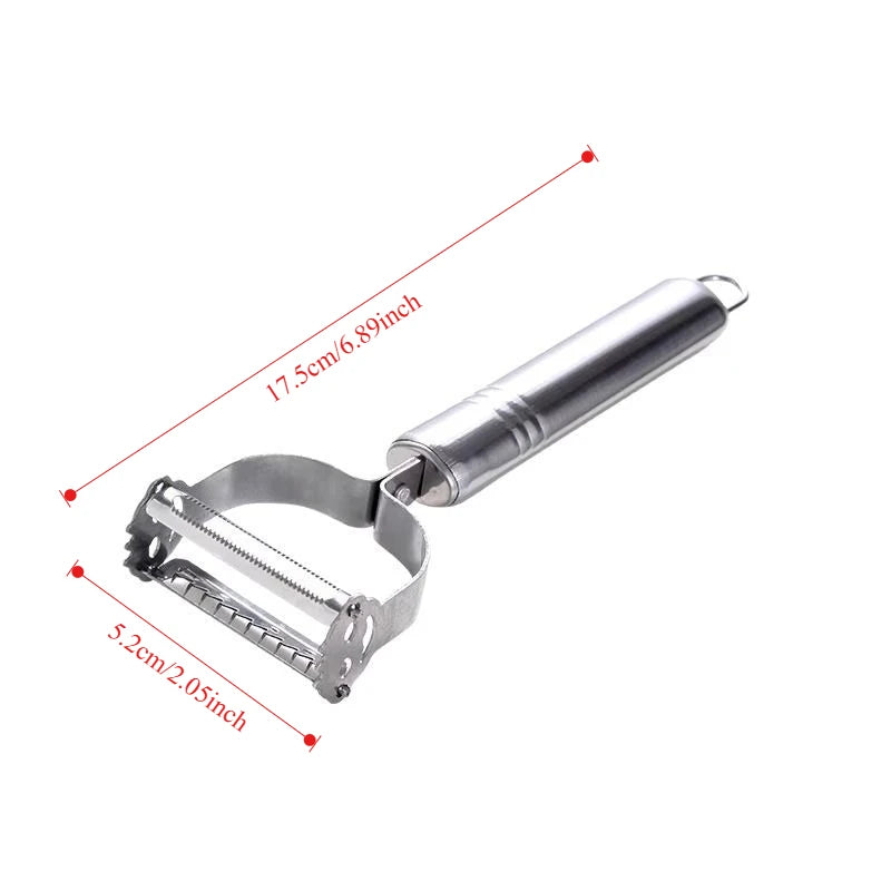 Stainless Steel 3-in-1 Peeler Grater Household Kitchen Multifunctional Double head Peeling Knife Fruit and Vegetable Melon
