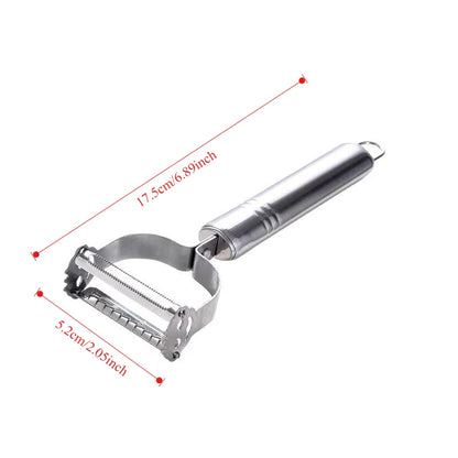 Stainless Steel 3-in-1 Peeler Grater Household Kitchen Multifunctional Double head Peeling Knife Fruit and Vegetable Melon
