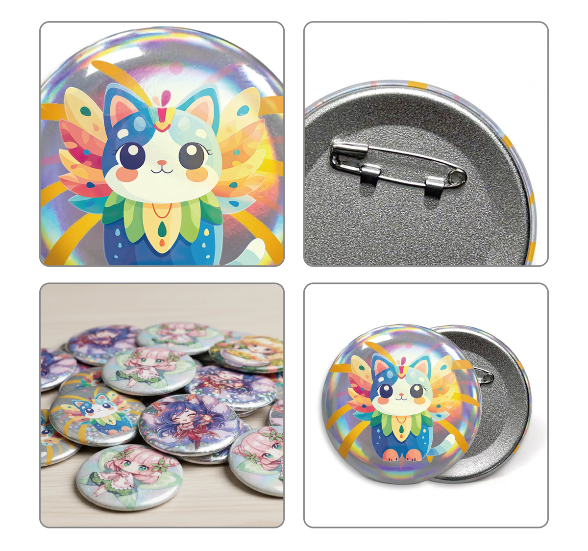 Personalized Round Badges Brooches Custom Photo Handwriting Diy Text or Graphic Pins Accessory Gifts for Kids