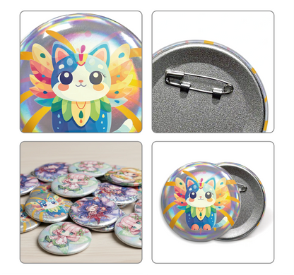 Personalized Round Badges Brooches Custom Photo Handwriting Diy Text or Graphic Pins Accessory Gifts for Kids
