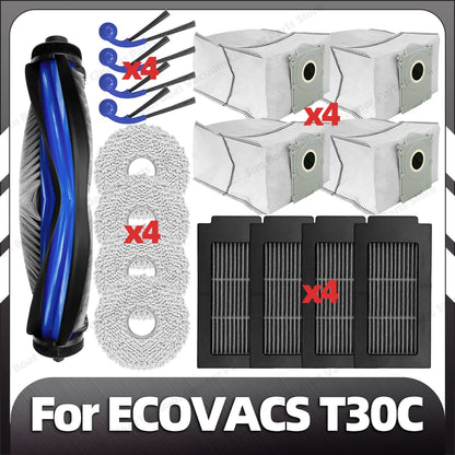 Compatible for ECOVACS T30C / T30C OMNI / T30C PRO OMNI Main Side Brush Filter Mop Pad Dust Bag Spare Parts Accessories