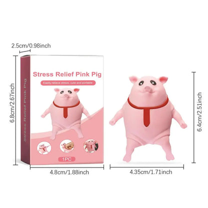 Creative Strange Toy Pig Cartoon Cute Pink La La Pig Toy Vent Pig Whole Person Pinch Music Stress Relief Toy Squeeze Pink Piggy