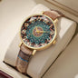 1/2/3/5PCS Fashion Women Watches Vintage Flowers Printed PU Strap Quartz Watch Reloj Mujer（Without Box）