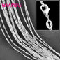 Authentic 5PCS Solid 925 Sterling Silver Jewelry Chains Necklace with Lobster Clasps fit Men Women Pendant 18 Designs 16-30 Inch