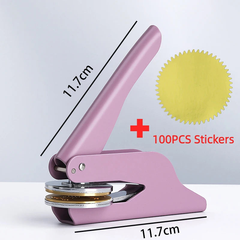 Embosser Stamp LOGO Customized Wedding Library Book Private Handheld Steel Seal Envelope Party Invitation Embossing Stamps DIY