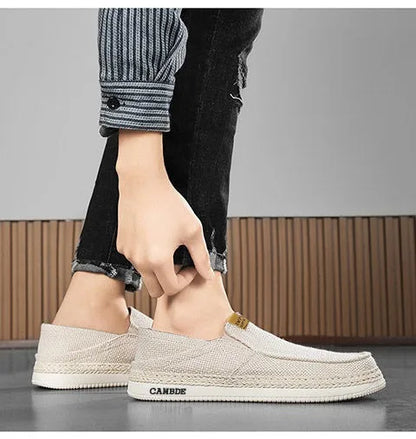 Summer Casual Loafers Men Breathable Slip On Casual Shoes for Men Classic Linen Canvas Sneakers Male Light Flats Lazy Shoes