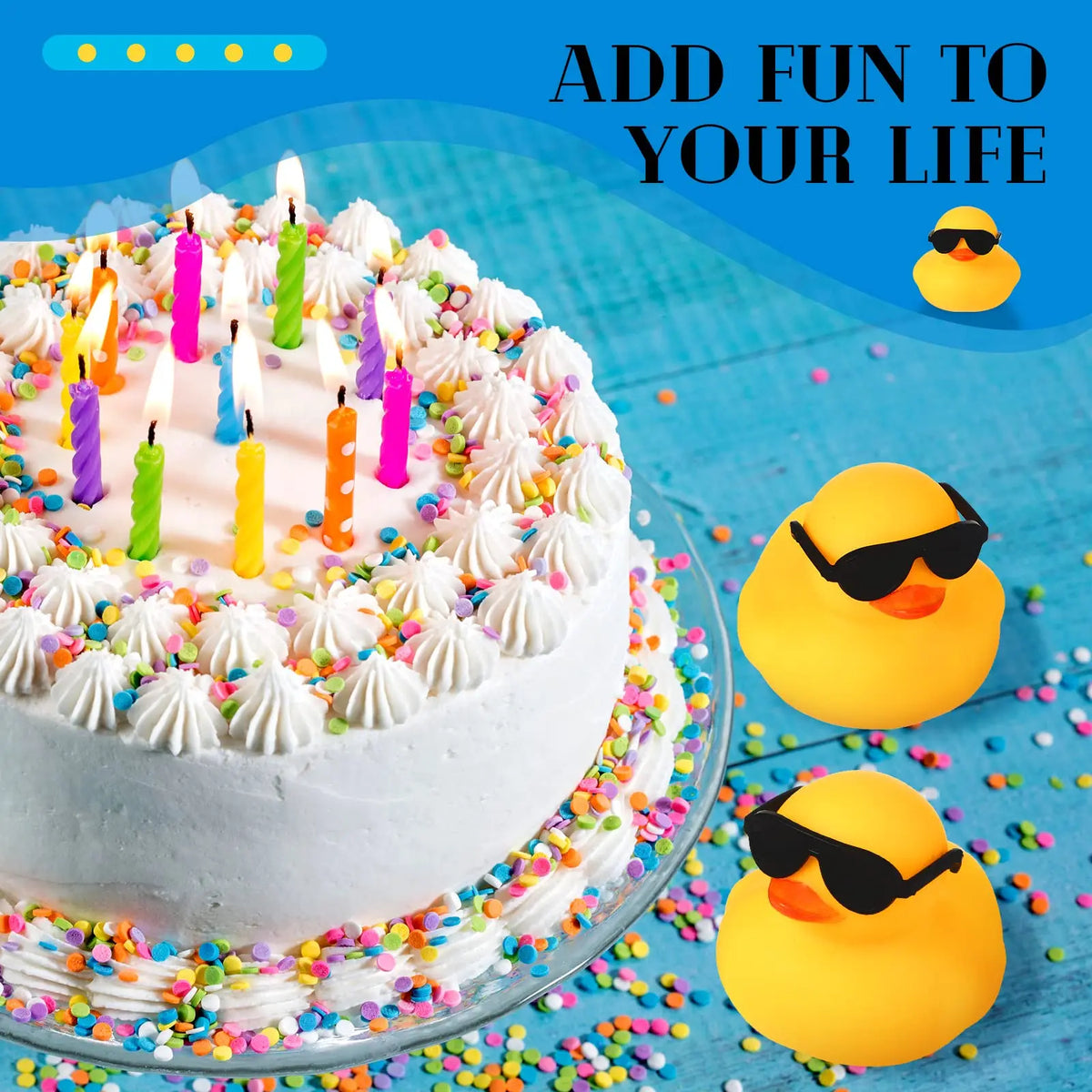 6/12/24PCS  Duck Toys Mini Rubber Ducks Squeak and Float Ducks Shower Toy for Toddlers Boys Girls