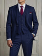 Men's Smart Casual 3-Piece Suit Single Breasted Solid Slim Fit Elegant Office Party Wedding Set