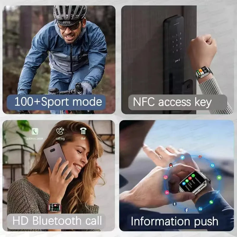 2026New Health Watch Blood Pressure Accurate Measure Smart Watches Men Uric Acid Blood Lipids waterproof Airbag Smartwatch Women