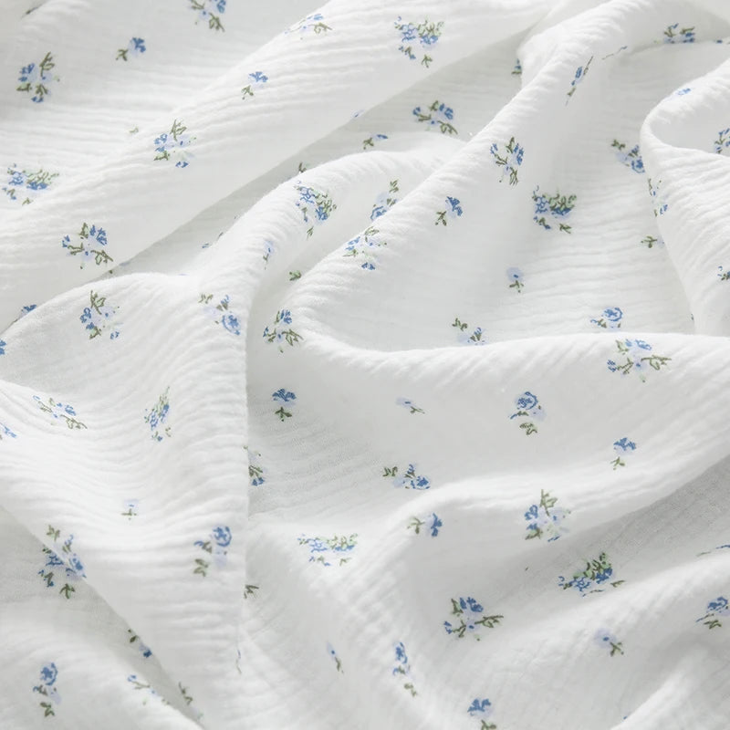 135x50/500cm Soft Pure Cotton Double-Layer Crepe Fabric For Summer Dress Bedding Home Wear Pajama DIY Clothing Cloth TJ20572