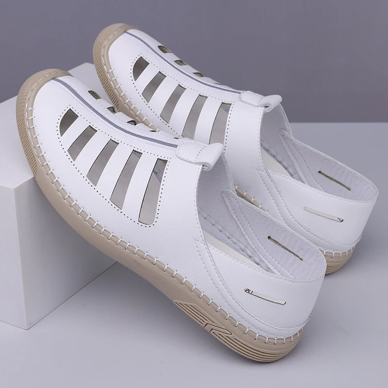 Men's Hollow Out Loafers, Summer Comfort Soft Sole Slip-On Casual Shoes, Anti-Slip Breathable Clog Sandals-HT619