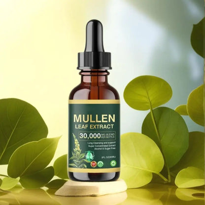 30000mg Mullein Leaf Herbal Drops, Lung Detox Cleansing Formula, Fast Absorption Natural Respiratory Health Maintenance