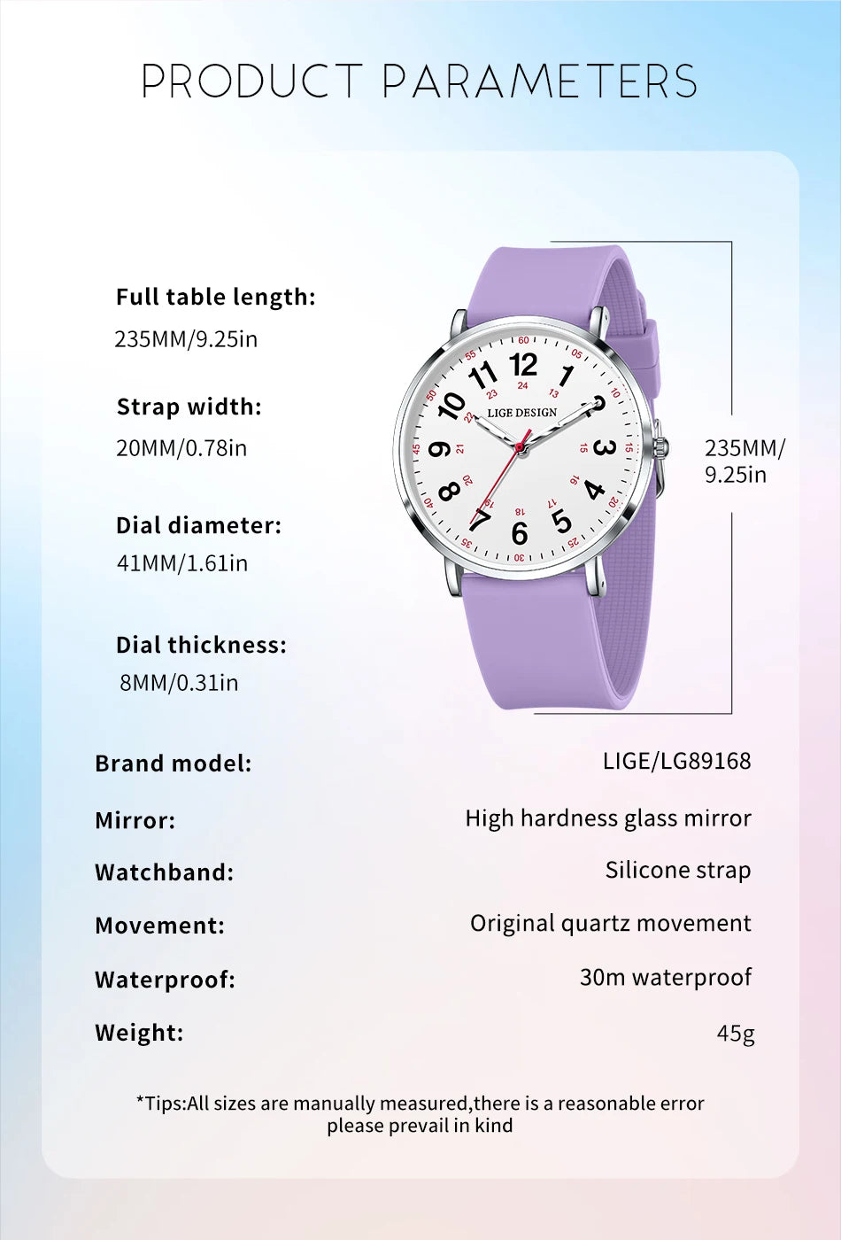 LIGE New Fashion Women's wristwatch Ultra-Thin Quartz Watches for Woman Waterproof Luminous Silicone Ladies Watches Pink Clock
