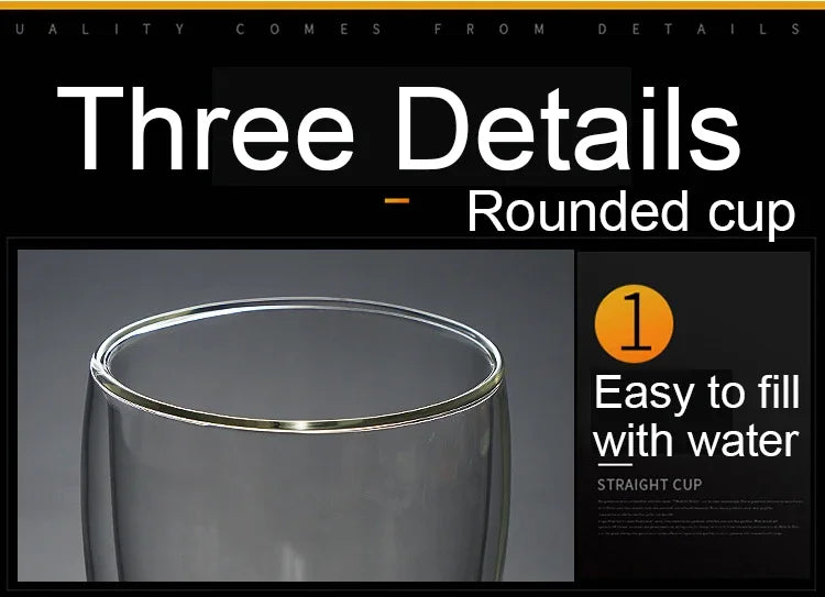 Double Wall Glass Cup Heat Insulation Transparent Handmade Tea Drink Cups MINI Whisky glasses Espresso Coffee Mug set 250-450ml
