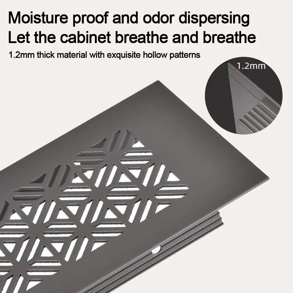 50/80cm Wide Rectangle Aluminum Alloy Air Vent Ventilator Grille Cover Doors Cabinet Wardrobe Breathable Mesh Air Vent