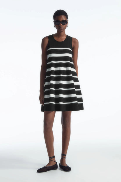 XIMIAN APPAREL 2026 YAZHIMEI traf cos summer new style of Ladies' casual fashion Standard style A-shaped striped knitted dress