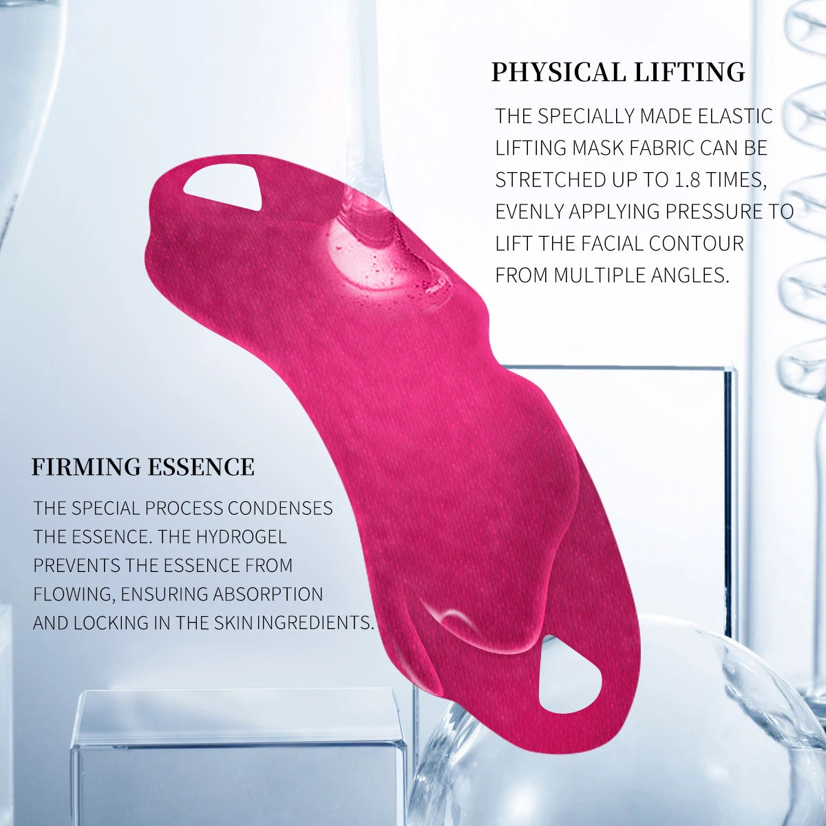 5Pcs/Box V-Shaped Firming Lifting Mask with Peptides Collagen Hydrating Moisturizing Gel Patches for Double Chin Cheek Care Mask