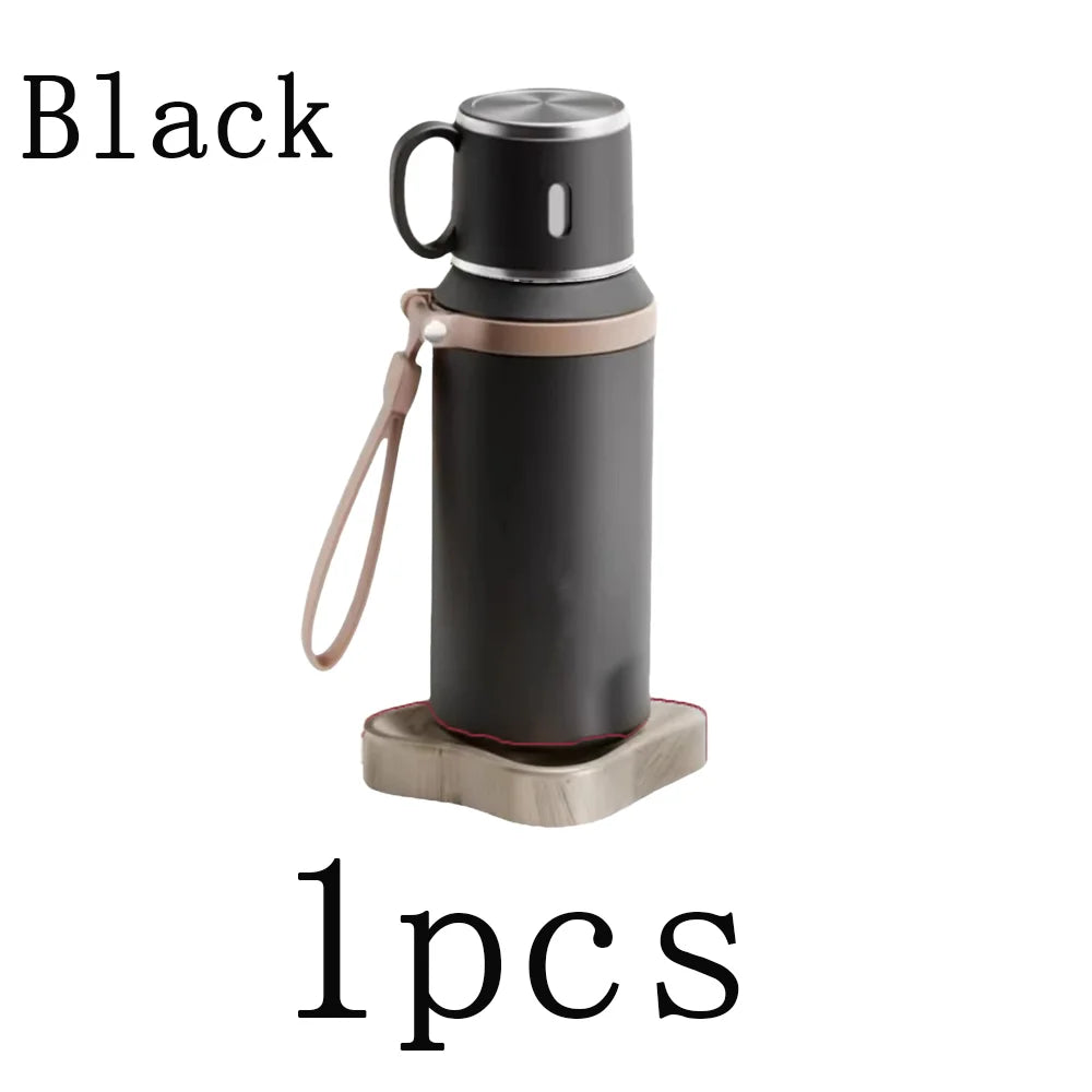 Portable Handheld Thermos Cup 600ml 24H Insulation Stainless Steel Bottle for Outdoor Sports