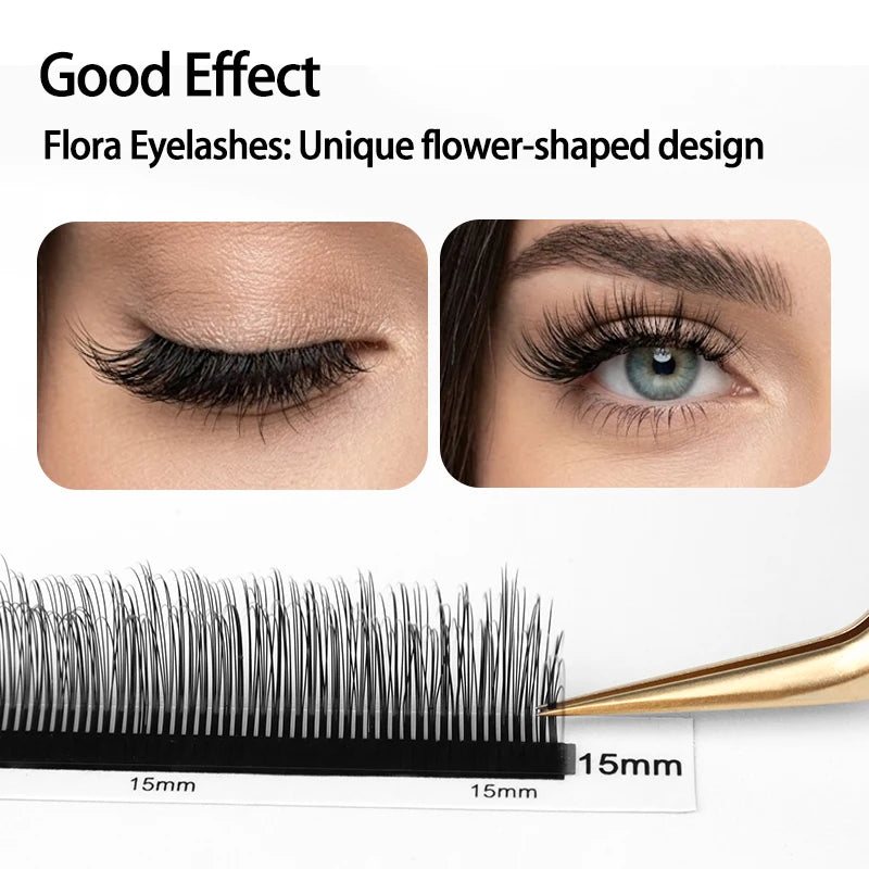 winky beauty 5D Multi Layer Flora Eyelashes Extensions Natural Black LC/LD Curl Lashes Premade Volume Flowering Eyelashes Makeup
