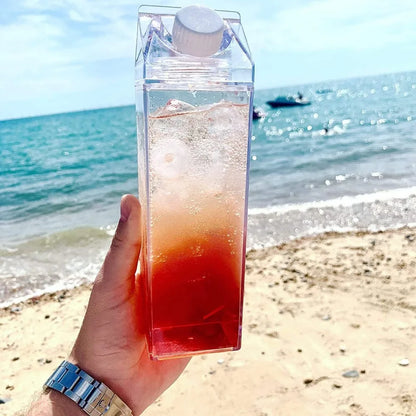Transparent Water Bottle Large Capacity Milk Bottles Juice Cup Reusable Portable Cold Drink Container for Outdoor Sports Travel