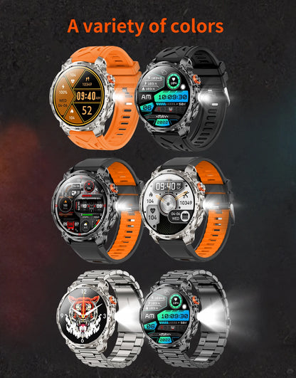 LIGE 2026 Nowy Wojskowy Smartwatch Męski Bateria 1000mAh Wodoodporny 5ATM GPS Rozmowy Bluetooth Wyświetlacz AMOLED Sportowy Smartwatch dla Mężczyzn