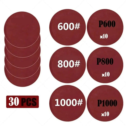 3-calowy papier ścierny 75 mm na mokro i sucho krążki ścierne na rzep 60-5000 gradacji 15-45 szt. do polerowania samochodów, naprawy i renowacji reflektorów
