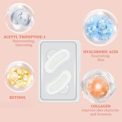 Retinol Microneedle Eye Patches with Hyaluronic Acid & Firming Peptides,for Forehead, Eye Area, Crow's Feet & Smile Lines,1Pair.