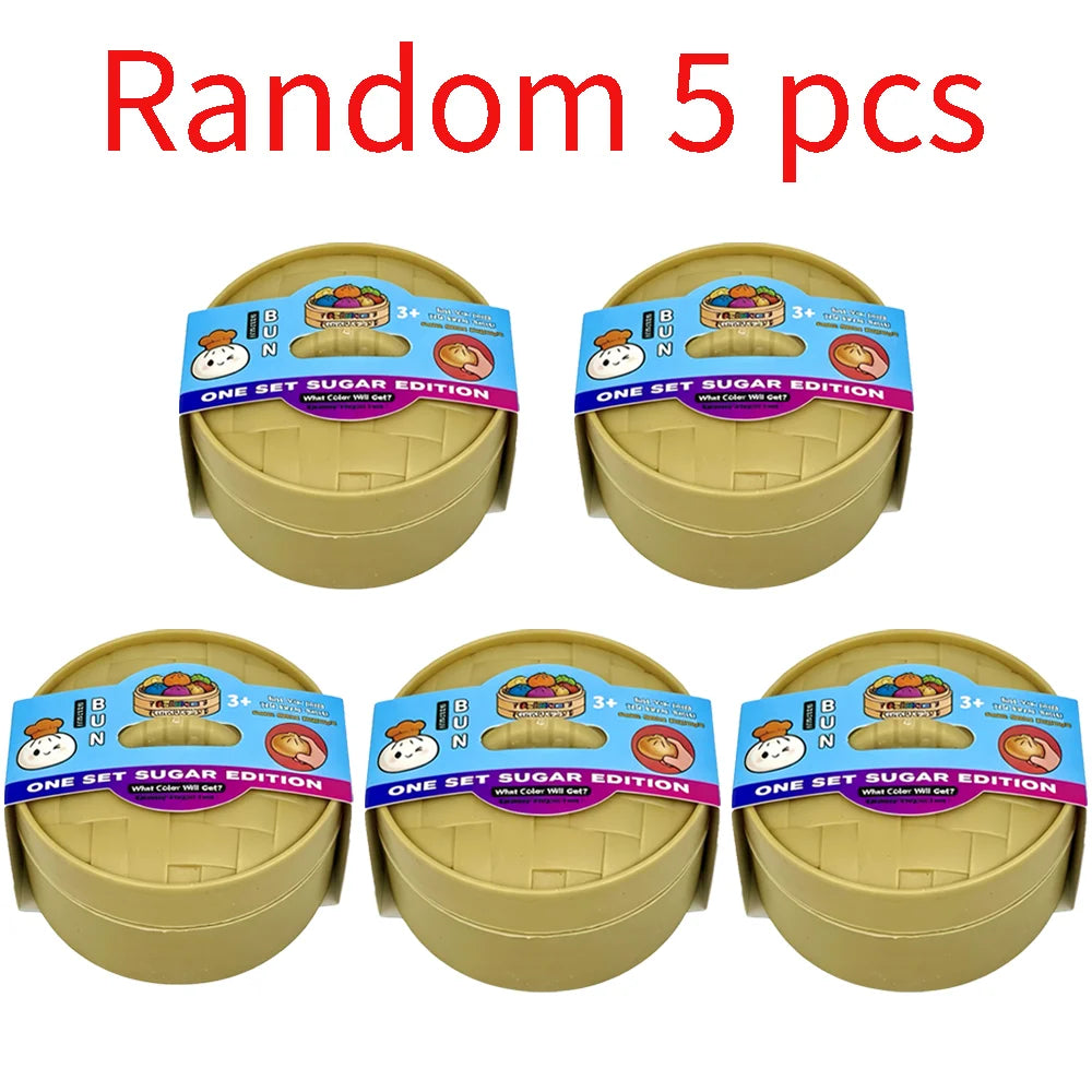 New 1-6pcs Blind Box Colorful Simulated Steamed Bun Squishy with Box Dumplings Sensory Squeeze Toy for Stress Relief