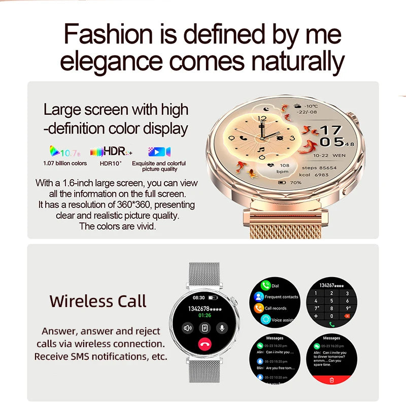 LIGE 2025 Smart Watch Women Full Circle Touch Screen Bluetooth Call Men Smartwatch Waterproof Sport Activity Fitness Watch Women