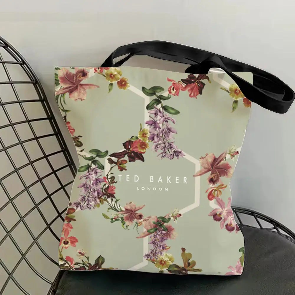 Fashion T-TED B-BAKERs Storage Bags Canvas Double-Sided Print Fashion Shoulder Tote Shopping Bag Gift Eco Handbags