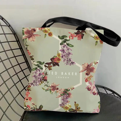 Fashion T-TED B-BAKERs Storage Bags Canvas Double-Sided Print Fashion Shoulder Tote Shopping Bag Gift Eco Handbags