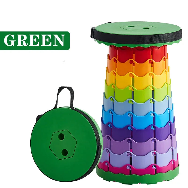 Telescopic Folding Camping Chair, Portable Foldable Camping Stool, Folding Beach Chair, Foldable Stool for Fishing Hiking Garden