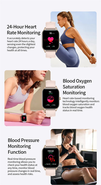 LIGE Smart Watch Answer/Make Call 1.85" Smartwatch for Android iOS Heart Rate Sleep Monitor Pedometer Waterproof Fitness Watches