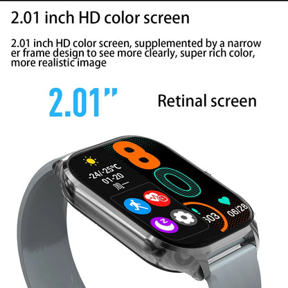 2.01'' Smartwatches Fitness Tracker Blood Pressure Monitor BT Call Sports Wrist Smart Watches for Men Women 2026 Android Phones