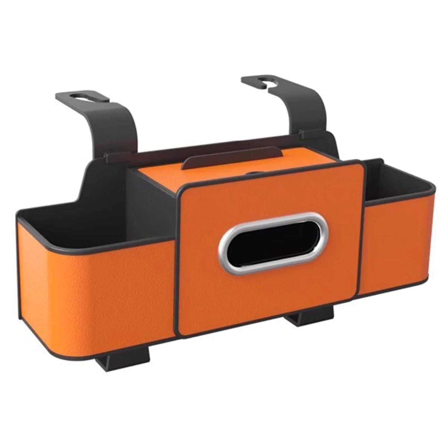 Multifunctional Car Organizer with Cup Holder Tissue Box and Hooks Vehicle Seat Back Hanging Storage Box Travel Accessories