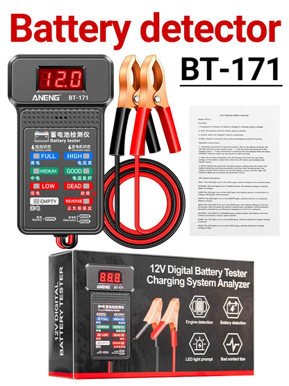 ANENG BT-171 12V Samochodowy tester akumulatora Sygnał dźwiękowy Zabezpieczenie przed odwrotnym podłączeniem Samochodowe narzędzie do testowania jakości akumulatora