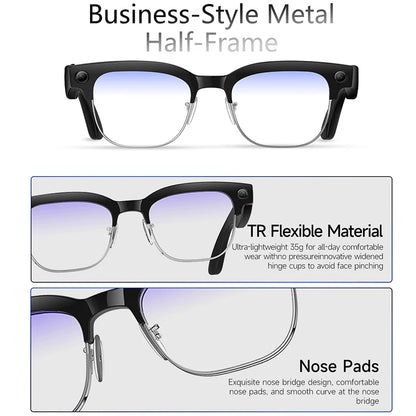 2026 New AI Smart Photo Glasses 800W Camera Anti-shake HD Video Recording Translation Voice Assistant Music BTCall Smart Glasses