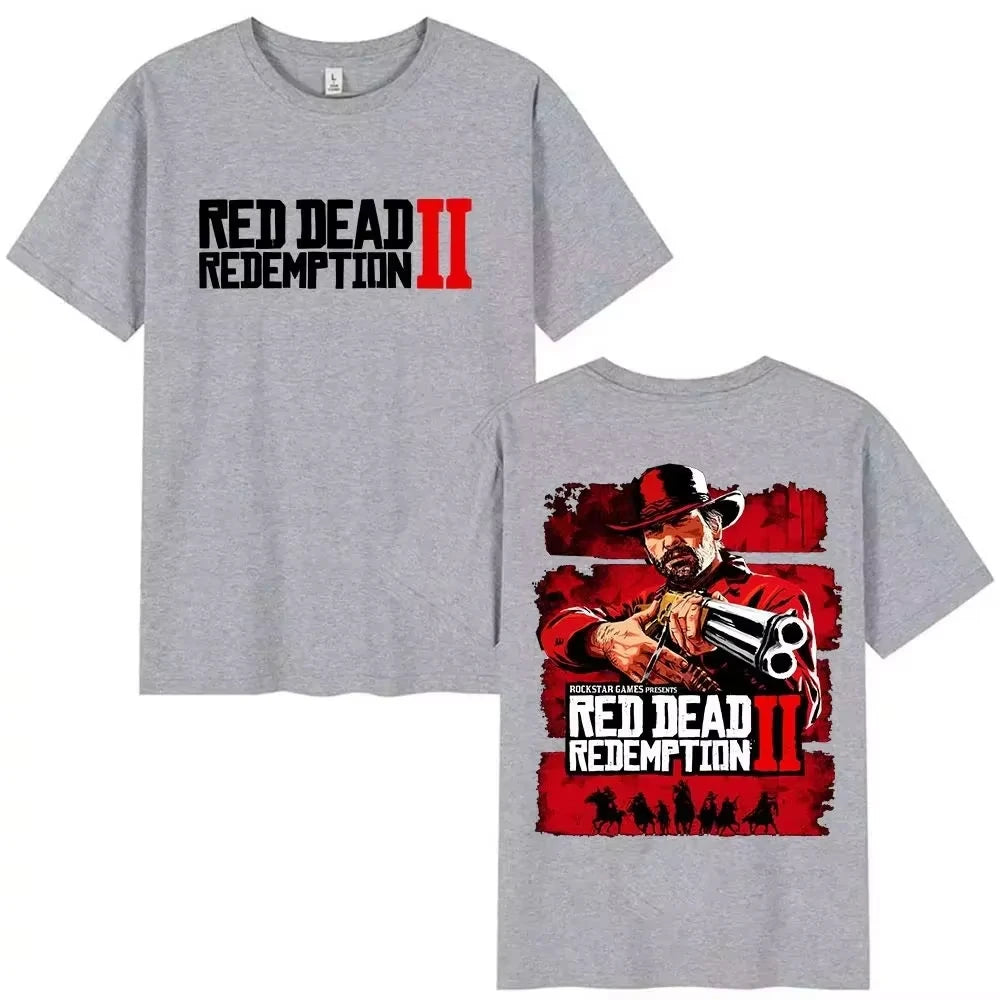 Red Dead Redemption 2 Game Player Graphic T Shirt Men Women Gothic Short Sleeve T-Shirt Y2K Fashion High Quality Cotton T Shirt