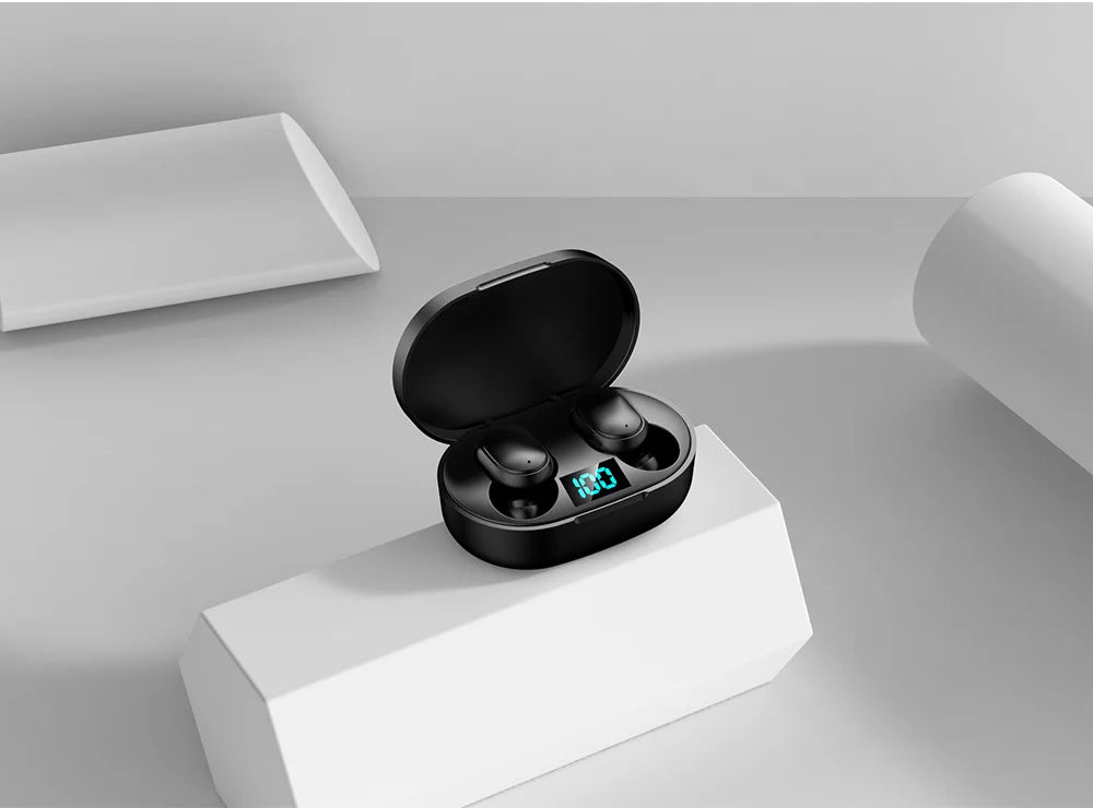 E6S Bluetooth 5.3 TWS Earbuds Noise Cancelling Wireless Headphones, HD Mic, Deep Bass, One-Step Pairing for Gaming & Calls