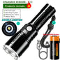 10000LM Most Powerful Led Flashlights Tactical 15000mah Built-in Battery 800W Flash Light Emergency Spotlights 4km Holiday Gifts