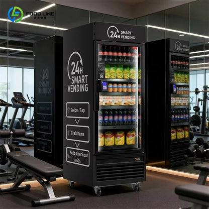 Customized Smart Fridge AI Camera Automatic Vending Refrigerated Snacks Beverage Machine