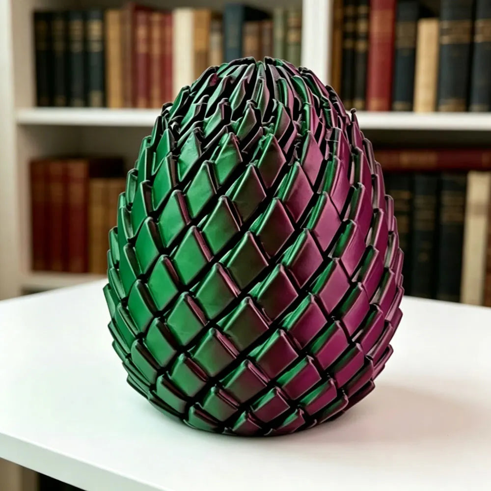 3D printed dragon egg stress relief model, deformable twist egg, creative fidget toy desk ornament.