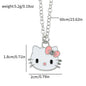Sanrio Hello Kitty Alloy Pendant Necklace Bracelet Set Adjustable Cute Cartoon Anime Jewelry Gift for Women