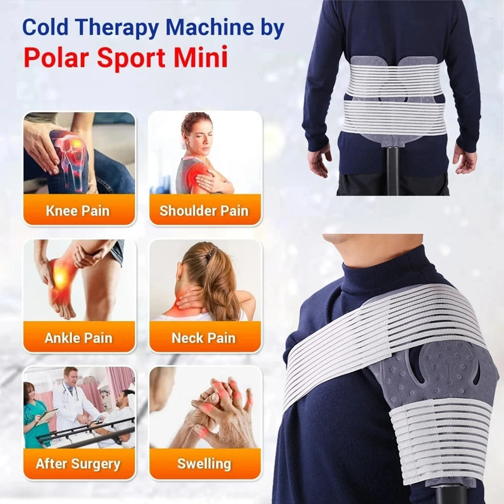 Medical Cold Therapy System Ice Machine Cryotherapy Freeze Kit with Universal Pad for Pain Relief Knee Hip Leg Injury Recovery