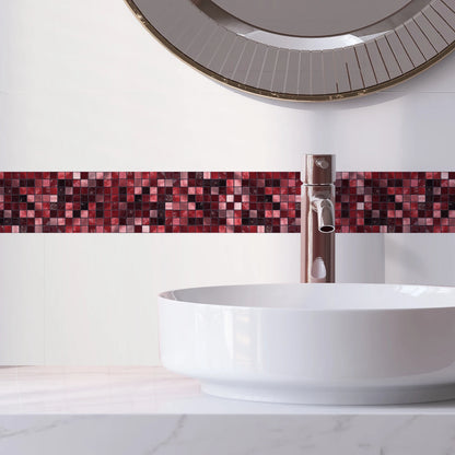 10x200cm Baseboard Sticker Moroccan Mosaic Tile Style Wall Border Sticker DIY Kitchen Bathroom Decoration Waistline Wall Sticker
