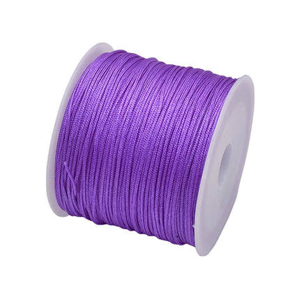 50Yards 0.8mm Nylonowy Sznurek Rzemieślniczy Do Produkcji Biżuterii Koraliki Pleciony Nylonowy Satynowy Sznurek Do Bransoletek Ogon Szczura Ozdoba Chiński Węzeł