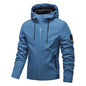 Waterproof Jacket Men Outdoor Softshell Zip Up Hooded Jacket Windbreaker Hiking Camping Coats Lightweight Spring Autumn Coats