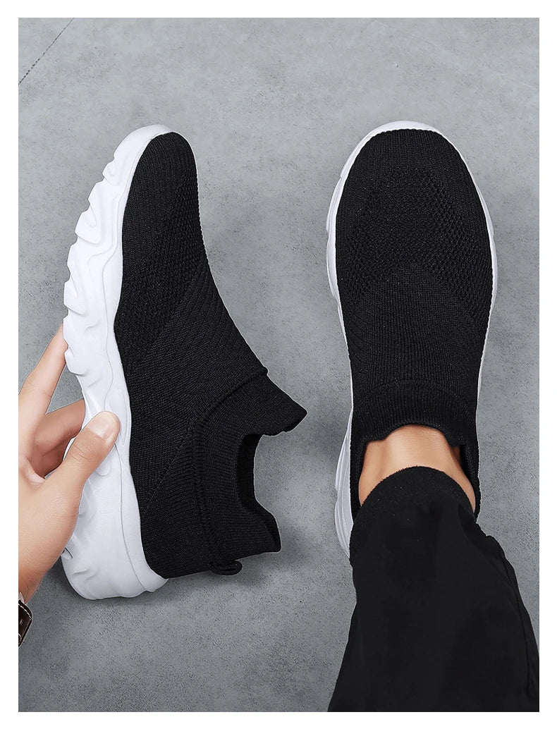 Men'S And Women'S Sneakers Mesh Breathable Lightweight High-Top Running Tennis Shoes Comfortable Outdoor Pair Naked Boots