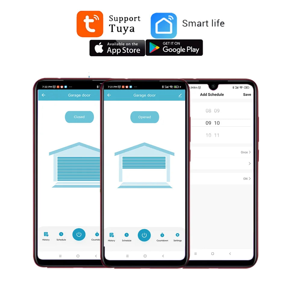 Wofea WiFi Smart Garage Door Opener Controller DC12 DC24V Wrok with Alexa and Google Home 2.4G APP NO Need Gateway
