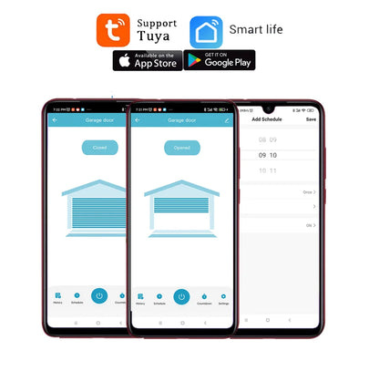 Wofea WiFi Smart Garage Door Opener Controller DC12 DC24V Wrok with Alexa and Google Home 2.4G APP NO Need Gateway
